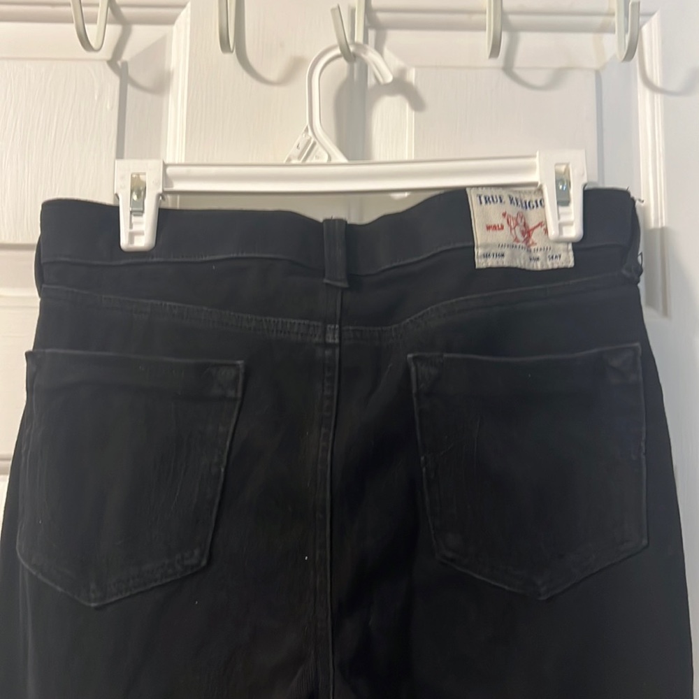 True religion size 30 Jenny curvy mid rise skinny stretch fit black jeans